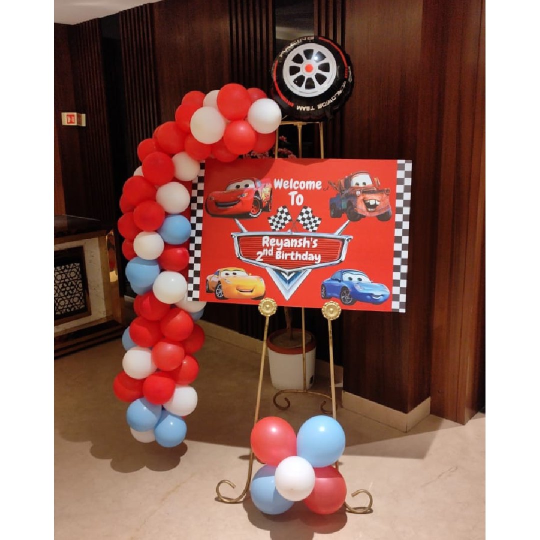 Order Online in Bangalore for Car Theme Balloon Decor Setup